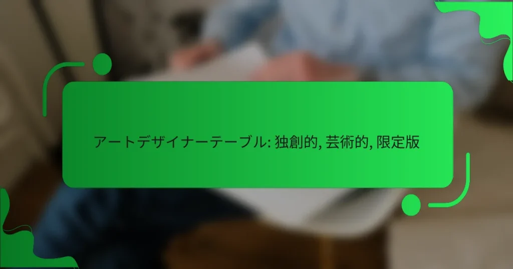 アートデザイナーテーブル: 独創的, 芸術的, 限定版