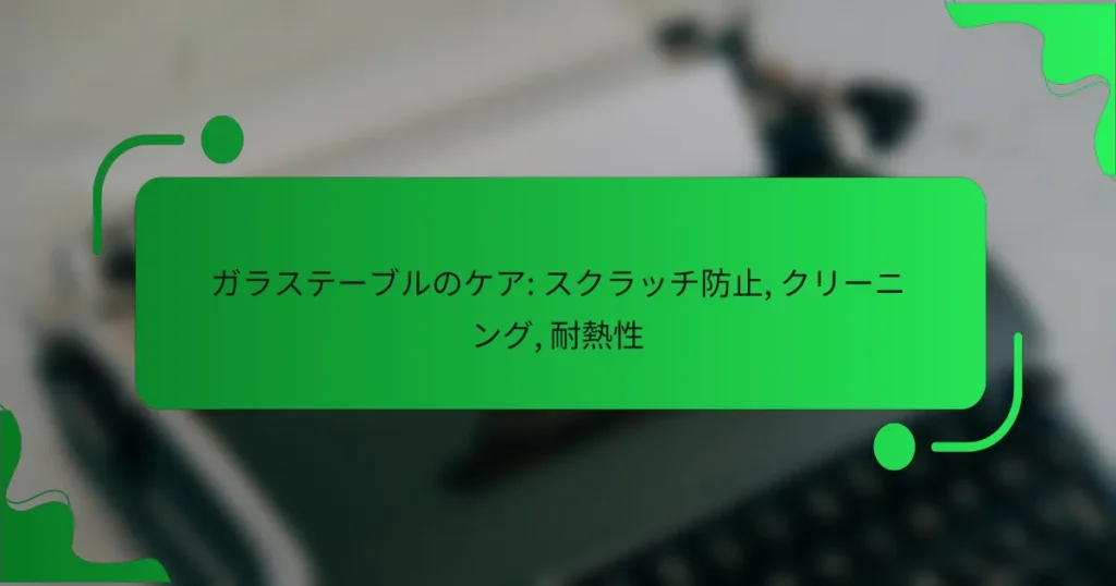 ガラステーブルのケア: スクラッチ防止, クリーニング, 耐熱性