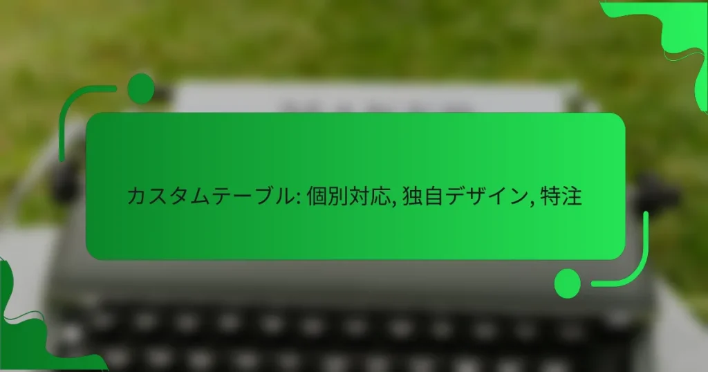 カスタムテーブル: 個別対応, 独自デザイン, 特注