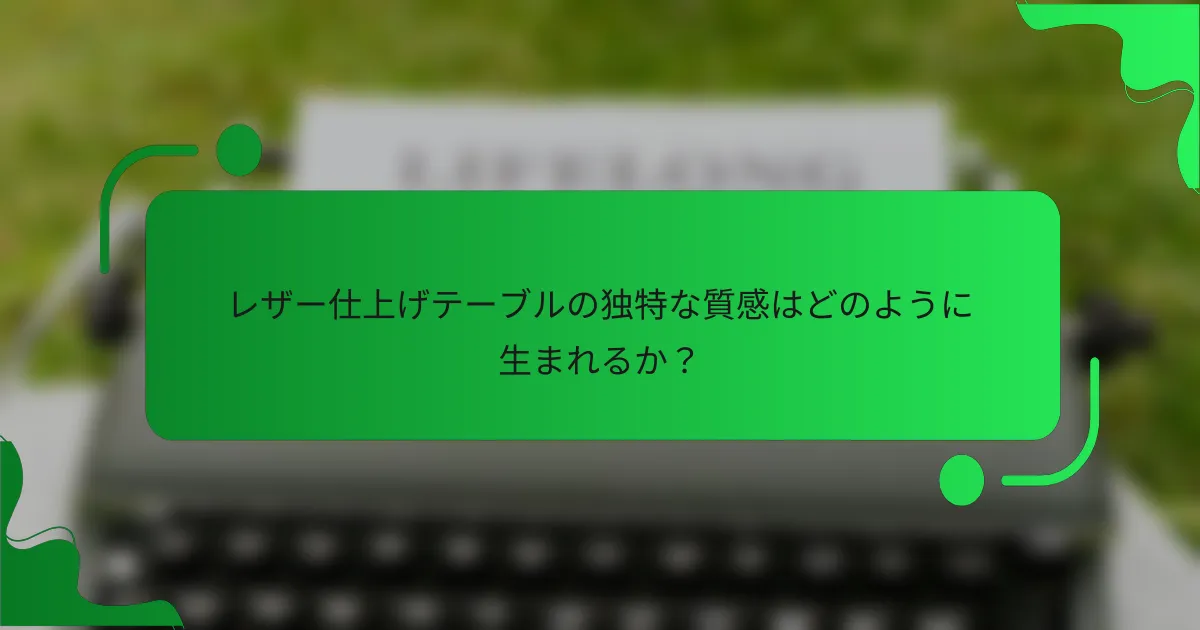 レザー仕上げテーブルの独特な質感はどのように生まれるか？
