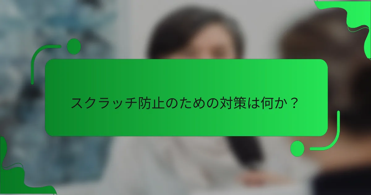 スクラッチ防止のための対策は何か？