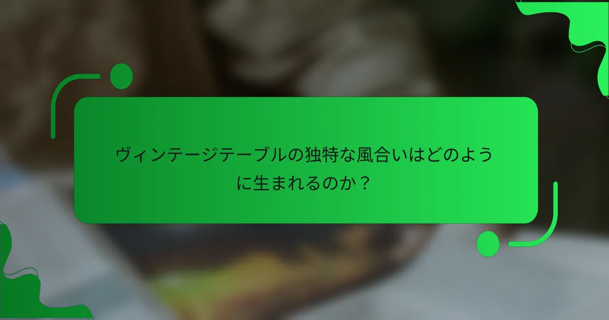 ヴィンテージテーブルの独特な風合いはどのように生まれるのか？